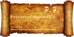 Petrovics Hannibál névjegykártya
